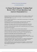Ca Smog Check Inspector Training Final Review &lpar;Part 1&rpar; Exam Questions And Answers &lpar;Guaranteed A&plus;&rpar;