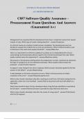 C857 Software Quality Assurance &ndash; Preassessment Exam Questions And Answers &lpar;Guaranteed A&plus;&rpar;