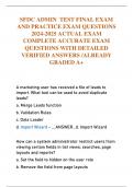 SFDC ADMIN TEST FINAL EXAM  AND PRACTICE EXAM QUESTIONS  2024-2025 ACTUAL EXAM  COMPLETE ACCURATE EXAM  QUESTIONS WITH DETAILED  VERIFIED ANSWERS &sol;ALREADY  GRADED A&plus;