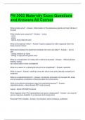 PN 3003 Maternity Exam Questions and Answers All Correct 