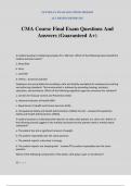 CMA Course Final Exam Questions And Answers &lpar;Guaranteed A&plus;&rpar;