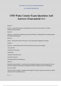 CPO Wake County Exam Questions And Answers &lpar;Guaranteed A&plus;&rpar;
