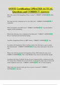 OTFIT Certification UPDATED ACTUAL Questions and CORRECT Answers