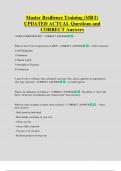 Master Resilience Training  Bundled Exam Questions and CORRECT Answers