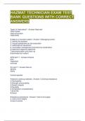 HAZMAT TECHNICIAN EXAM TEST BANK QUESTIONS WITH CORRECT ANSWERS 