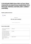 CCSH BOARD PREP EXAM 2024 ACTUAL EXAM COMPLETE ACCURATE EXAM QUESTIONS WITH DETAILED VERIFIED ANSWERS &lpar;100&percnt; CORRECT ANSWERS&rpar; 