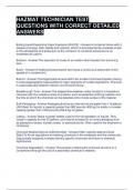 HAZMAT TECHNICIAN TEST QUESTIONS WITH CORRECT DETAILED ANSWERS 