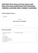 CRIS TEST FINAL EXAM ACTUAL EXAM AND PRACTICE EXAM QUESTIONS WITH DETAILED VERIFIED ANSWERS &lpar;100&percnt; CORRECT ANSWERS&rpar;