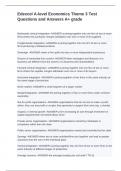 Edexcel A-level Economics Theme 3 Test Questions and Answers A&plus; grade