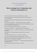 Driver training Test &num; 2 Questions And Answers &lpar;Guaranteed A&plus;&rpar;