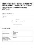 ELECTROLYSIS IBEC AND LASER STATE BOARD TEST FINAL EXAM AND PRACTICE QUESTIONS EXAM 2024 NEWEST EXAM COMPLETE QUESTIONS 
