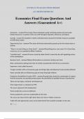 Economics Final Exam Questions And Answers &lpar;Guaranteed A&plus;&rpar;