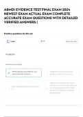 ABMDI EVIDENCE TEST FINAL EXAM 2024 NEWEST EXAM ACTUAL EXAM COMPLETE ACCURATE EXAM QUESTIONS WITH DETAILED VERIFIED ANSWERS &lpar;