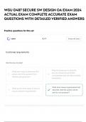 WGU D487 SECURE SW DESIGN OA EXAM 2024 ACTUAL EXAM COMPLETE ACCURATE EXAM QUESTIONS WITH DETAILED VERIFIED ANSWERS 