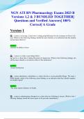 NGN ATI RN Pharmacology Exams 2023 B Versions 1&comma;2 & 3 BUNDLED TOGETHER&vert; Questions and Verified Answers&vert; 100&percnt; Correct&vert; A Grade 