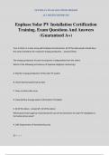 Enphase Solar PV Installation Certification Training&period; Exam Questions And Answers &lpar;Guaranteed A&plus;&rpar;