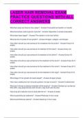 LASER HAIR REMOVAL EXAM PRACTICE QUESTIONS WITH ALL CORRECT ANSWERS 
