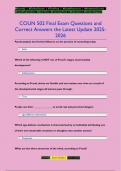 COUN 502 Final Exam Questions and  Correct Answers the Latest Update 2025- 2026