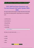 CSCI 240 Final Exam Questions and  Correct Answers the Latest Update 2025- 2026