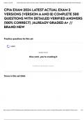 CPIA EXAM 2024 LATEST ACTUAL EXAM 2 VERSIONS &lpar;VERSION A AND B&rpar; COMPLETE 500 QUESTIONS WITH DETAILED VERIFIED ANSWERS &lpar;100&percnt; CORRECT&rpar; &sol;ALREADY GRADED A&plus; &sol;&sol; BRAND NEW
