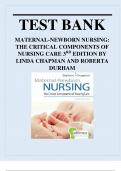 TEST BANK FOR-NEWBORN NURSING&colon; THE CRITICAL COMPONENTS OF NURSING CARE 3RD EDITION BY LINDA CHAPMAN AND ROBERTA DURHAM