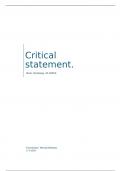 Critical Statement&comma; OWE 5 waarde volle zorg&period; Cijfer 7&comma;3&period;
