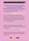 CNOR Questions and Correct Answers  the Latest Update 2025-2026