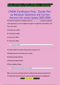 CNOR Certification Prep - Zander Periop Education Questions and Correct  Answers the Latest Update 2025-2026