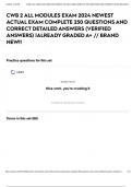 CWB 2 ALL MODULES EXAM 2024 NEWEST ACTUAL EXAM COMPLETE 250 QUESTIONS AND CORRECT DETAILED ANSWERS &lpar;VERIFIED ANSWERS&rpar; &vert;ALREADY GRADED A&plus; &sol;&sol; BRAND NEW&excl;&excl;