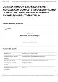 USPS SSA WINDOW EXAM 2024 NEWEST ACTUAL EXAM COMPLETE 150 QUESTIONS AND CORRECT DETAILED ANSWERS &lpar;VERIFIED ANSWERS&rpar; &vert;ALREADY GRADED A&plus;
