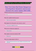 New York State Real Estate Salesperson  Licensing Exam Questions and Correct  Answers the Latest Update 2025-2026