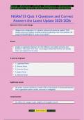 NGR6733 Quiz 1 Questions and Correct  Answers the Latest Update 2025-2026