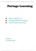 Portage Learning A&P 101 Module 1-6 Complete Solution Package Latest Update 2024&sol;2025