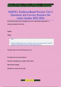 NUR351&colon; Evidence-Based Practice Test 2 Questions and Correct Answers the  Latest Update 2025-202