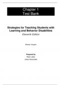 Test Bank For Strategies for Teaching Students with Learning and Behavior Disabilities&comma; 2025 11th Edition by Sharon R&period; Vaughn Candace S&period; Bos Chapter 1-11