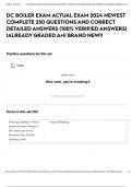 DC BOILER EXAM ACTUAL EXAM 2024 NEWEST COMPLETE 250 QUESTIONS AND CORRECT DETAILED ANSWERS &lpar;100&percnt; VERIFIED ANSWERS&rpar; &vert;ALREADY GRADED A&plus;&vert;&vert; BRAND NEW&excl;&excl;