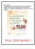 TEST BANK  For Illustrated Anatomy of the Head and Neck 6th Edition Author&colon;Margaret J&period; Fehrenbach&comma; Susan W&period; Herring All Chapters&lbrack;1 &ndash; 12&rsqb;With Verified Questions And Answers Newest Version