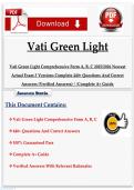 Vati Green Light Comprehensive Form A&comma; B&comma; C 2025&sol;2026 Newest Actual Exam 3 Versions Complete 440&plus; Questions And Correct Answers &lpar;Verified Answers&rpar; &vert;&vert; Complete A&plus; Guide