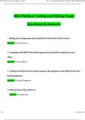 NHA Medical Coding and Billing Exam &lpar;2024 &sol; 2025&rpar; Questions and Verified Answers&comma; 100&percnt; Guarantee Pass