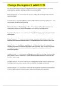 Change Management WGU C721 EXAM QUESTIONS AND 100&percnt;CORRECT ANSWERS 