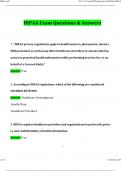 HIPAA &lpar;2024 &sol; 2025&rpar; Questions and Verified Answers&comma; 100&percnt; Guarantee Pass