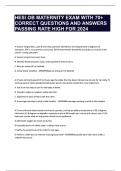 HESI OB MATERNITY EXAM WITH 70 &plus; questions and correct answers for 2024