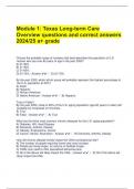 NURModule 1&colon; Texas Long-term Care Overview questions and correct answers 2024&sol;25 a&plus; grade   Exams Package Deal Full Solutions Pack