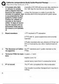 California Jurisprudence Study Guide Physical Therapy 2024 Complete 160 Actual Exam Questions with Correct Detailed Answers &lpar;Verified Answers&rpar; Graded A&plus;