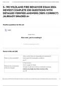 S- 190 WILDLAND FIRE BEHAVIOR EXAM 2024 NEWEST COMPLETE 230 QUESTIONS WITH DETAILED VERIFIED ANSWERS &lpar;100&percnt; CORRECT&rpar; &sol;ALREADY GRADED A&plus;
