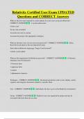 Relativity Certified User Exam UPDATED  Questions and CORRECT Answers