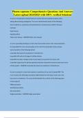 Pharm capstone Comprehensive Questions And Answers Latest upload 2024&sol;2025 with 100&percnt; verified Solutions