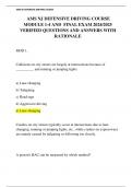  AMS NJ DEFENSIVE DRIVING COURSE   MODULE 1-4 AND  FINAL EXAM 2024&sol;2025 VERIFIED QUESTIONS AND ANSWERS WITH RATIONALE 