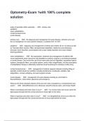 Optometry-Exam 1with 100&percnt; complete solution