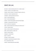 SSAT Hit List Questions and Answers